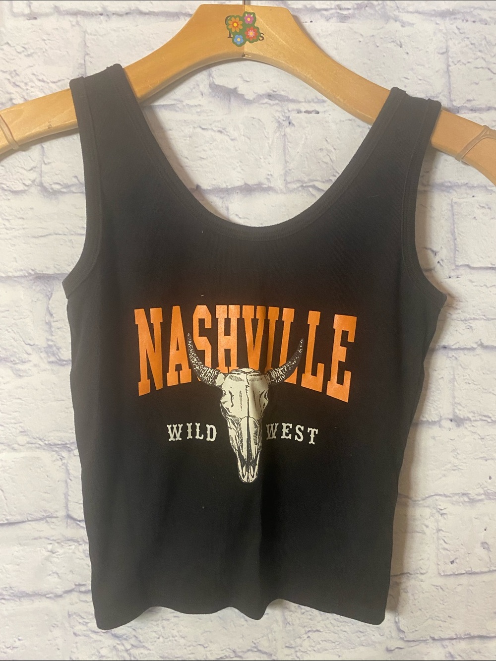 Black Nashville Wild West Graphic Tank Top
